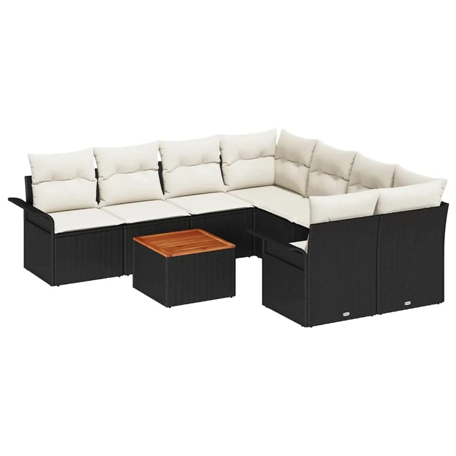 vidaXL Gartensofa-Set mit Speicher 9 Stk Schwarz und Creme Poly-Rattan 3355 günstig online kaufen