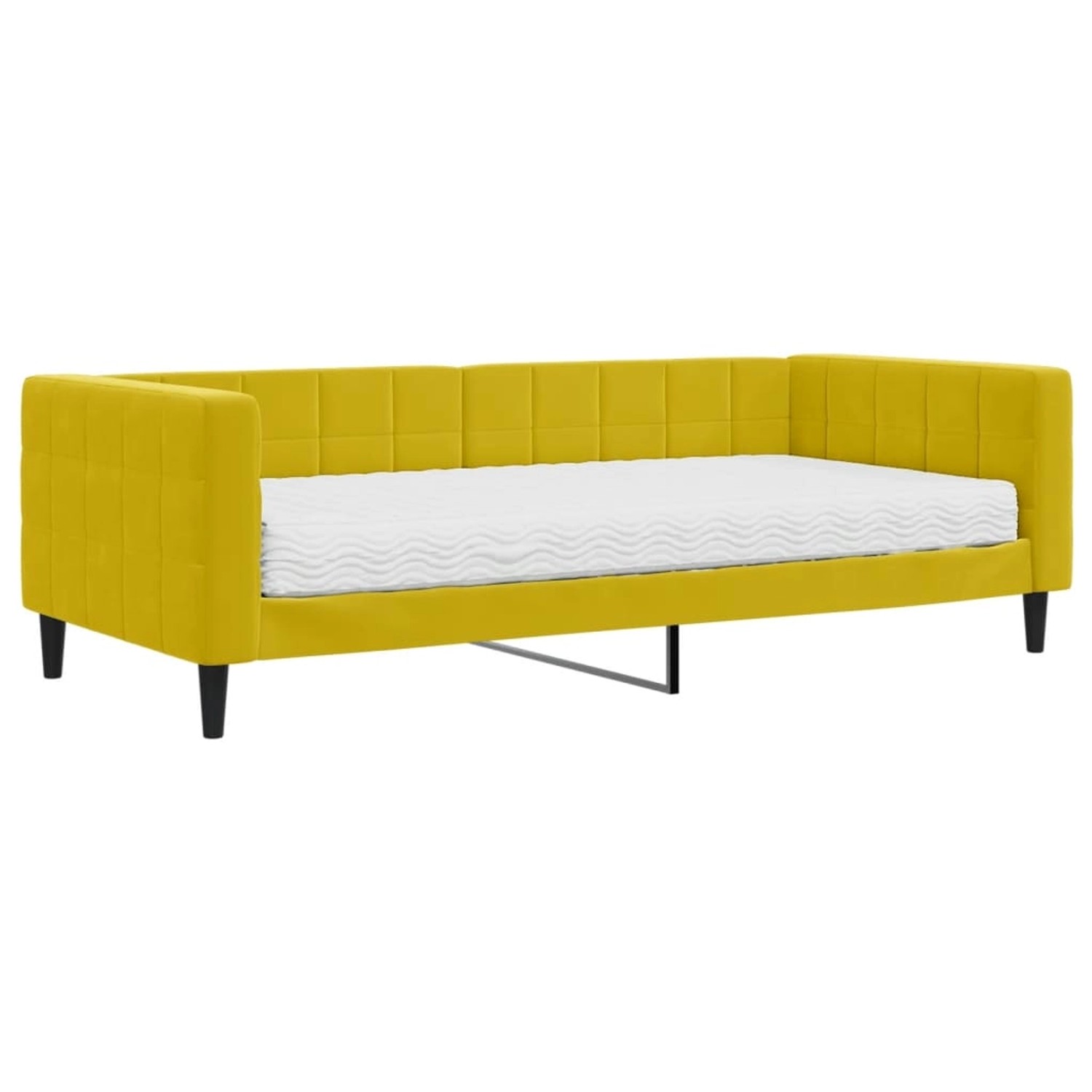 vidaXL Tagesbett mit Matratze Gelb 90x200 cm Samt 3196672