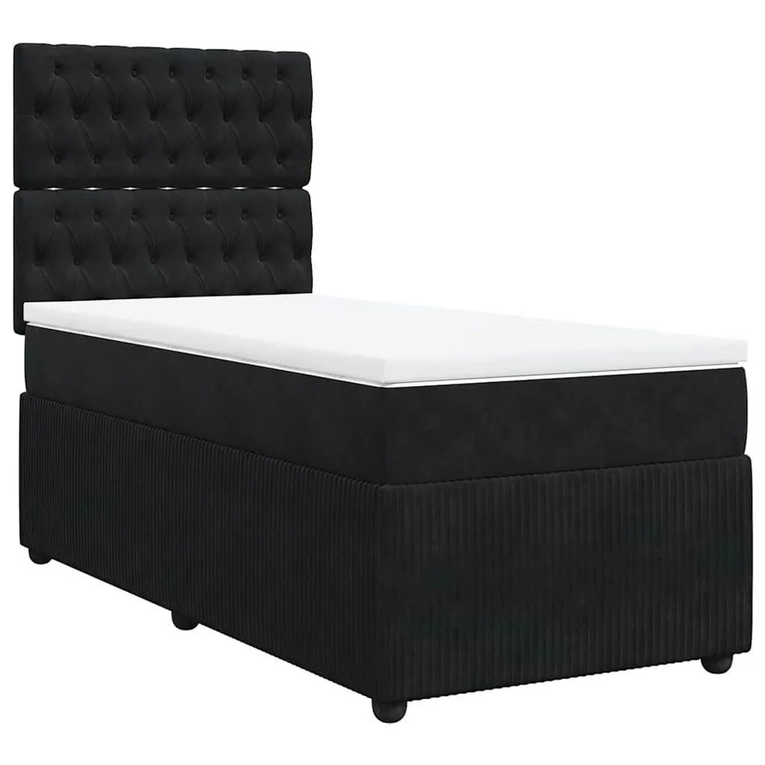 vidaXL Boxspringbett mit Matratze Schwarz 80x200 cm Samt 3294498 günstig online kaufen