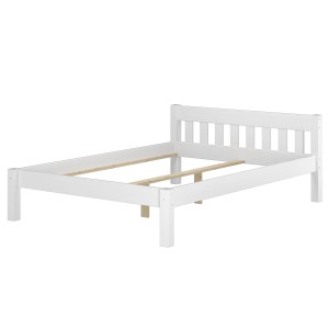 Erst-Holz Massivholzbett Futonbett Doppelbett 140 x 200 cm Kiefer Weiß Modell 38 ohne Zubehör