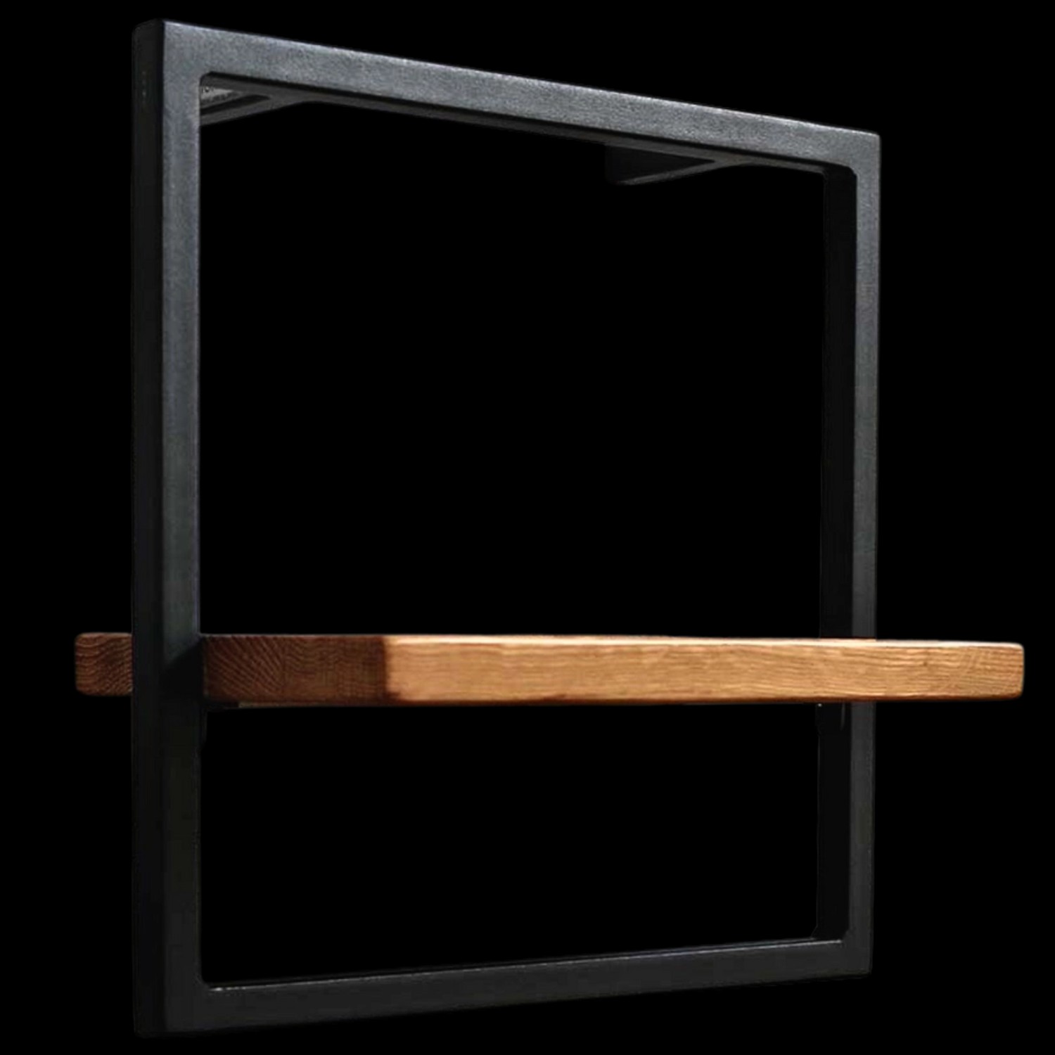 holz4home Wandregal Small Schwarz Gerahmt Industrial Style ohne Baumkante N günstig online kaufen