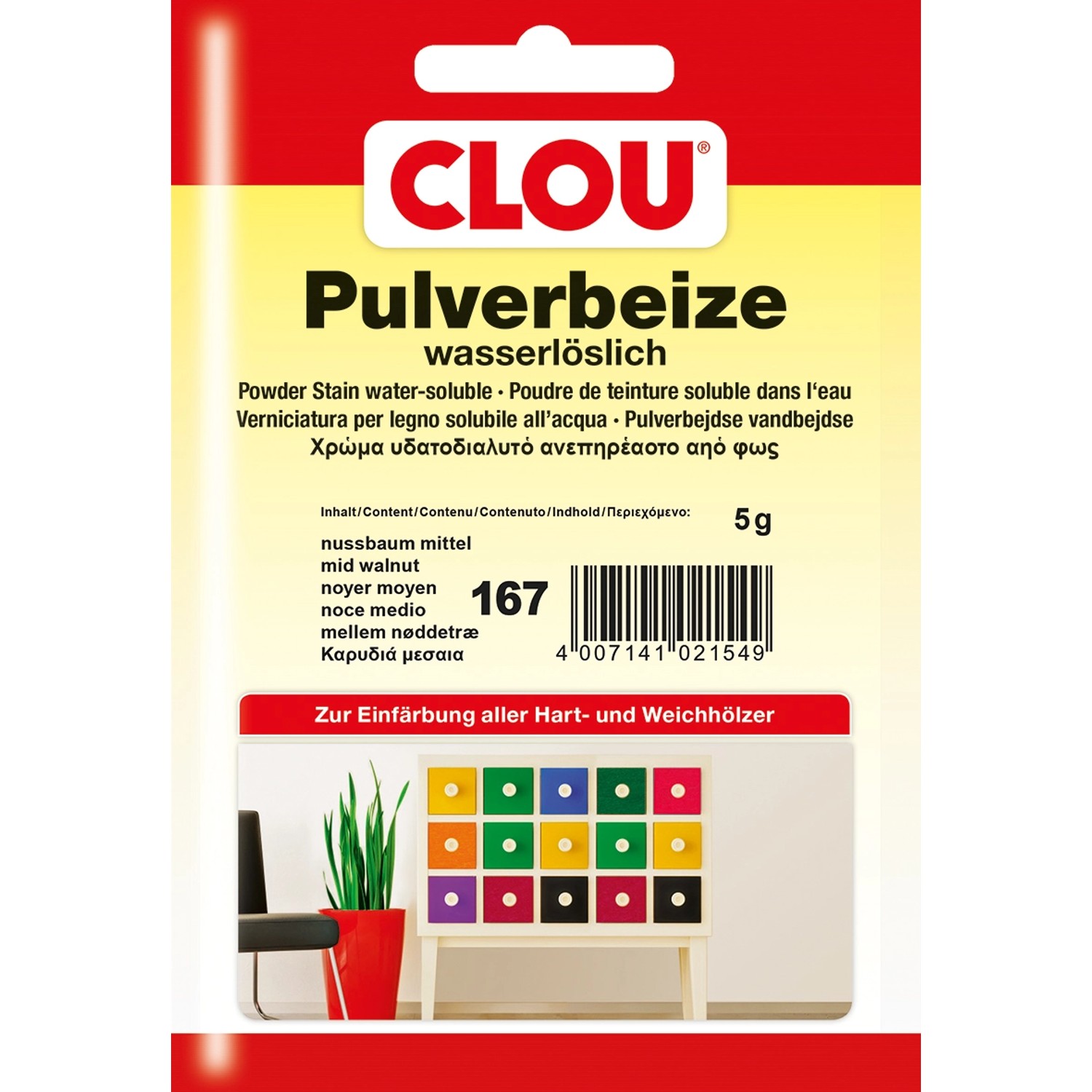 Clou Pulverbeize Nussbaum Mittel 5 g