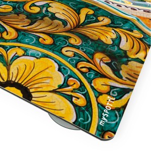 Bunte Myspotti Mini-Spritzschutzplatte Ceramica mit floralem Muster für die Küche.