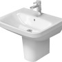 Weißes Duravit DuraStyle Waschbecken, 55 cm, mit Überlauf und Hahnloch für moderne Bäder.