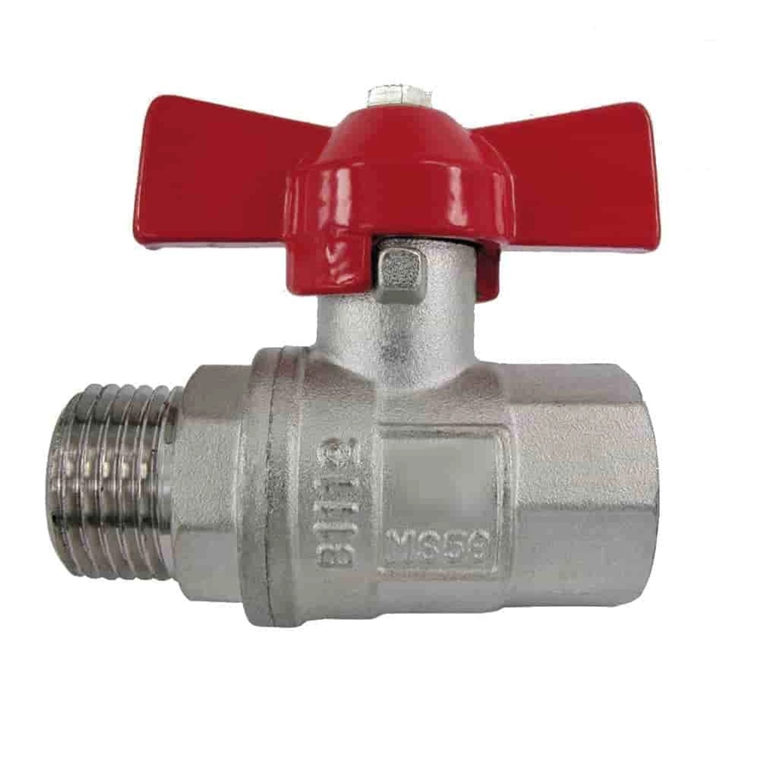 Klasebo Kugelhahn 1/2 Zoll  FlüGelgriff  Messing Vernickelt  IG X AG