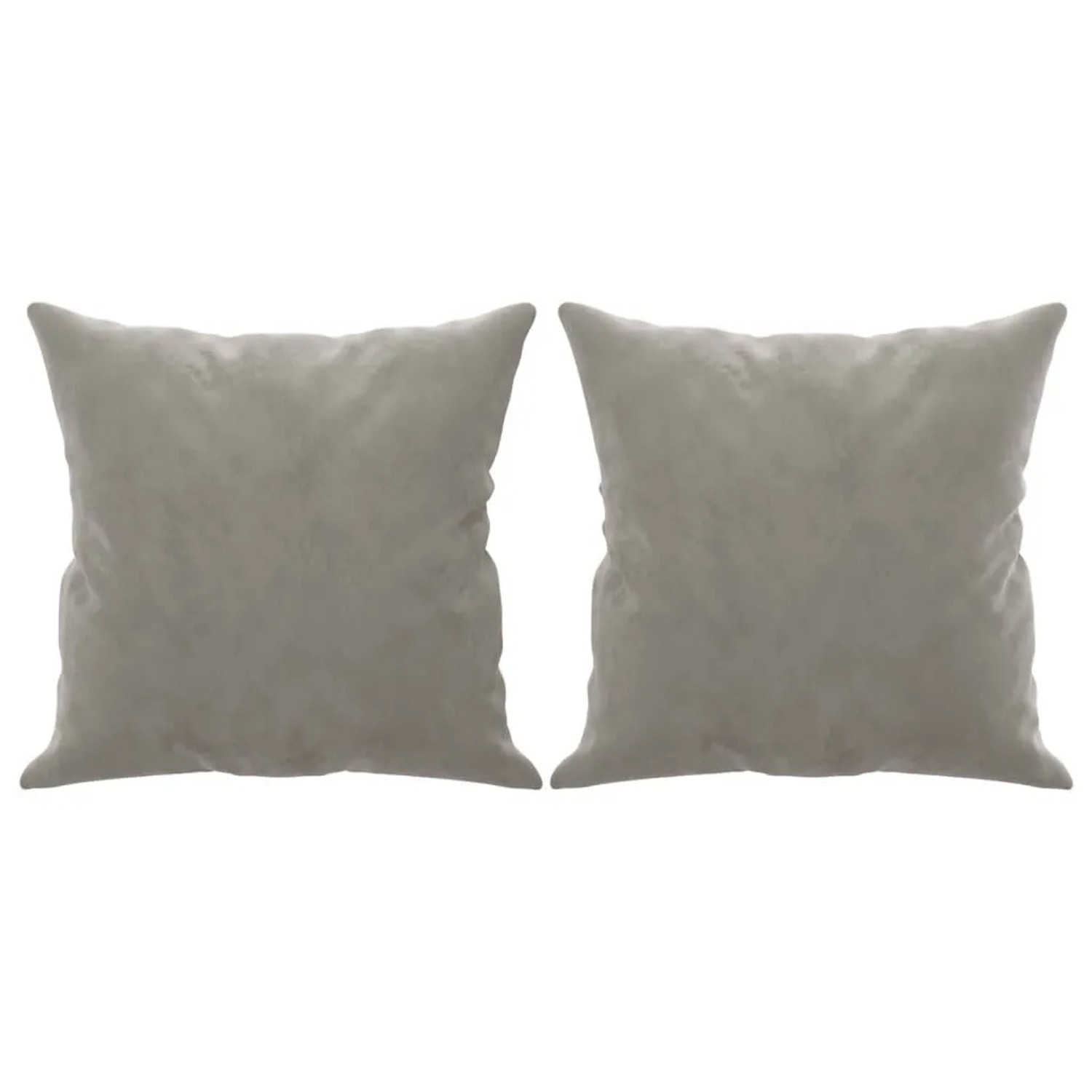 vidaXL Zierkissen 2 Stk Hellgrau 40x40 cm Samt 349485