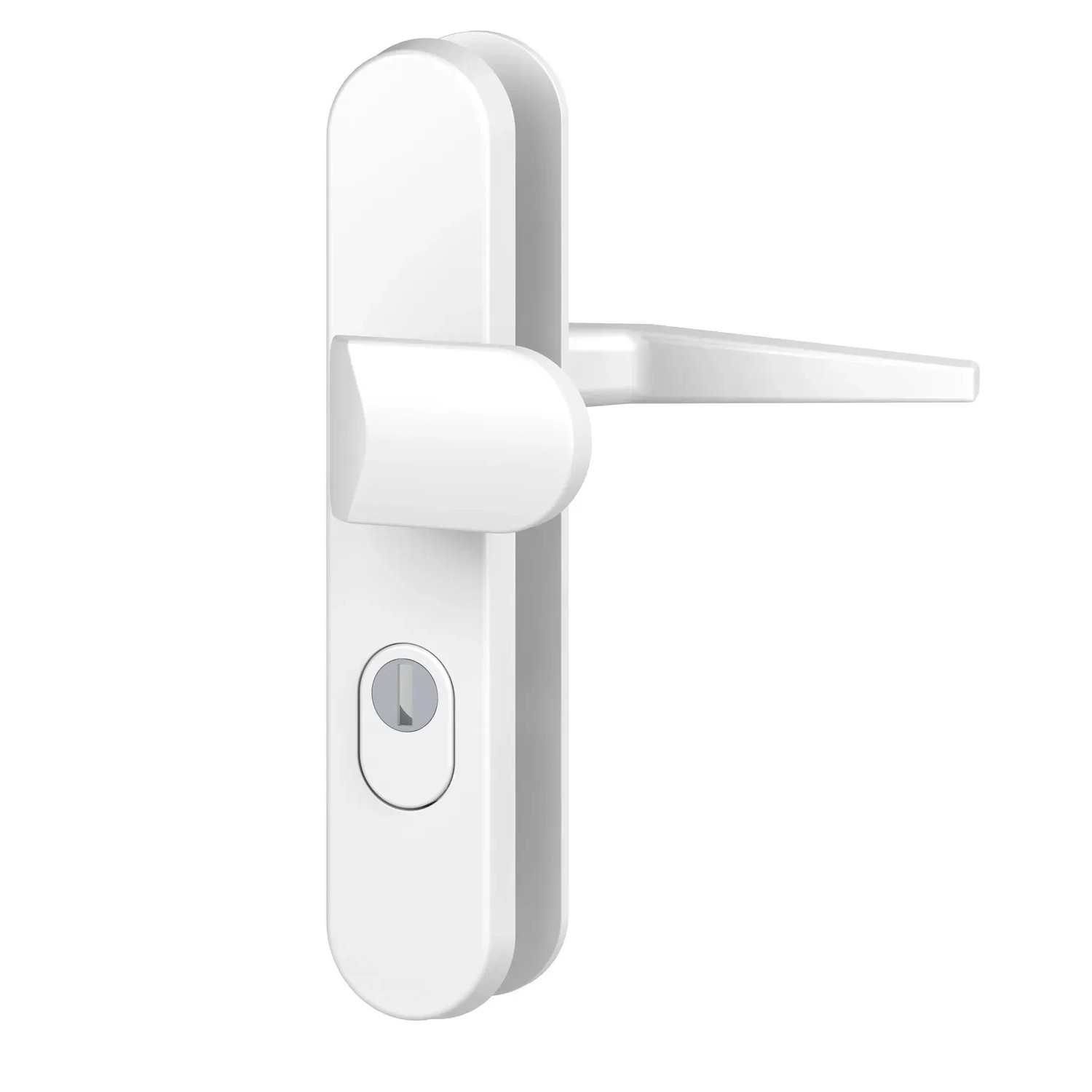 Basi - ES0 ZA - Vollmaterial-Schutzbeschlag - Alu Weiß - ZA - Wechsel-Garnitur - Lochung PZ -92-10 mm - Rund - 7901-0409