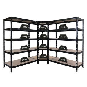 PROREGAL Mega Deal Tiger Black 1x Eckregal + 2X Schwerlastregal 180x120x60cm Schwarz Mit Fachlasten 175 + 265 kg Eckregal