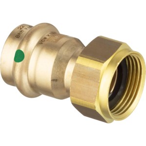 Viega Sanpress Anschlussverschraubung, 28 mm x 33,7 mm (1 IG), rotbraun.