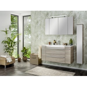 Fackelmann Bad-Hängeschrank Luxor Steinesche, 20 cm breit, im modernen Badezimmer.