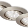 Briloner LED-Einbaustrahler im 3er-Set, Nickel matt, für den Innenbereich.