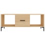 vidaXL Couchtisch Sonoma-Eiche, 102x50x40 cm, Holzwerkstoff mit Fächern und Tür.
