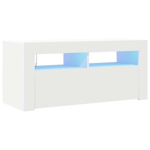 vidaXL TV-Schrank mit LED-Leuchten Weiß 90x35x40 cm 804319
