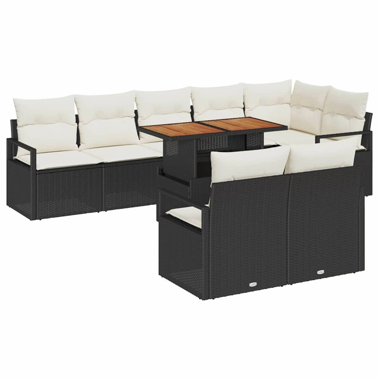 vidaXL Garten-Sofa-Set mit Speicher 9-Tlg Schwarz Poly Rattan 3358462 günstig online kaufen