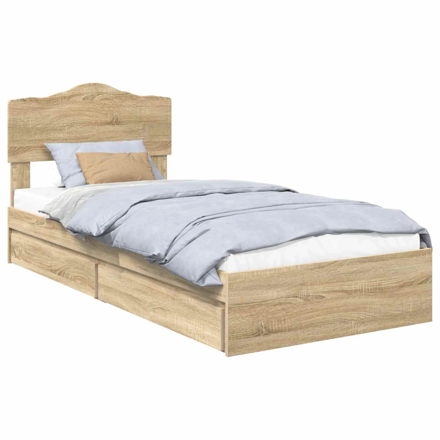 vidaXL Stauraumbett Sonoma-Eiche 75 x 190 cm Holzwerkstoff 3413147 günstig online kaufen