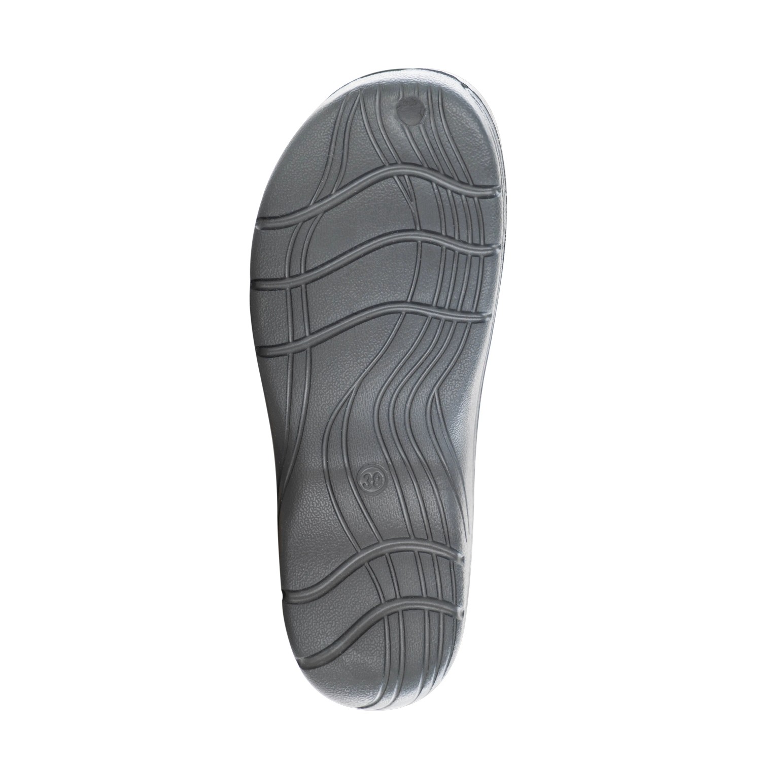 Sohle des schwarzen Blackfox Winterclog Sherlow Größe 37. Gartenclog mit Profil.