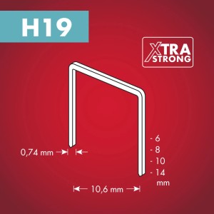 Arrow Klammer H19, 10mm, für Hammertacker: Feindrahtklammer für Stoffe, Gewebe und Polster.