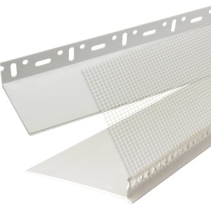 PVC Sockelprofil Premium, 100-160mm, für Vollwärmeschutz-Systeme. Saubere Fassadendämmung.