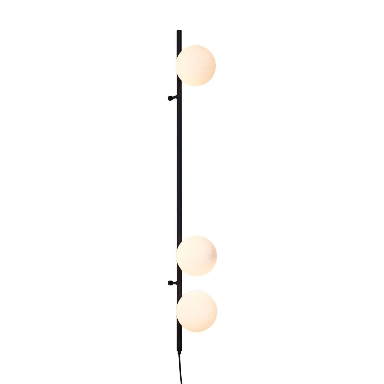 Qazqa Design Wandleuchte Schwarz Mit Mattglas 3-flammig Vertical