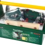 Bosch Werkzeug-Box mit Akkuschrauber als Spielzeug für Kinder, inklusive Hammer, Säge und Schrauben.