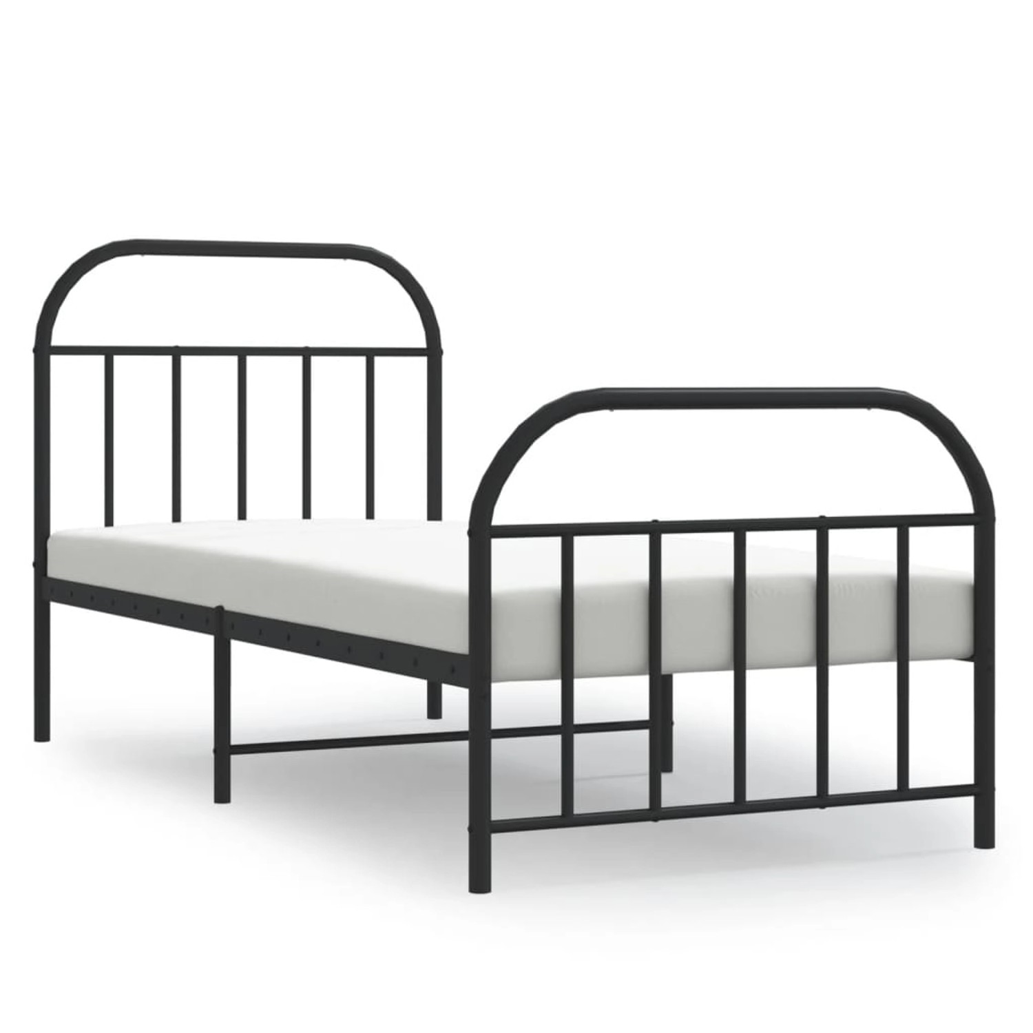 vidaXL Bettgestell mit Kopf- und Fußteil Metall Schwarz 90x200 cm 353646 günstig online kaufen