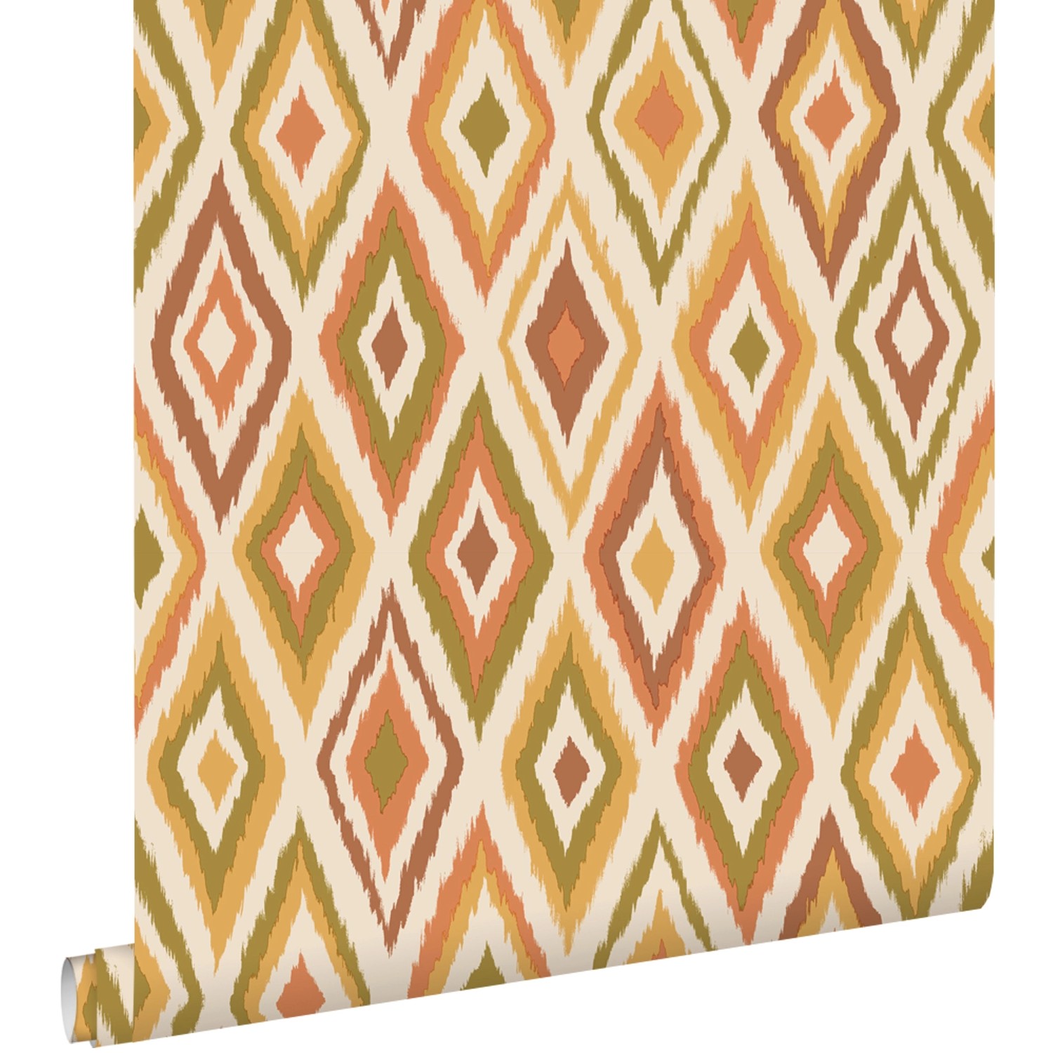 ESTAhome Tapete Karomuster Grün Orange und Gelb 50 x 900 cm günstig online kaufen