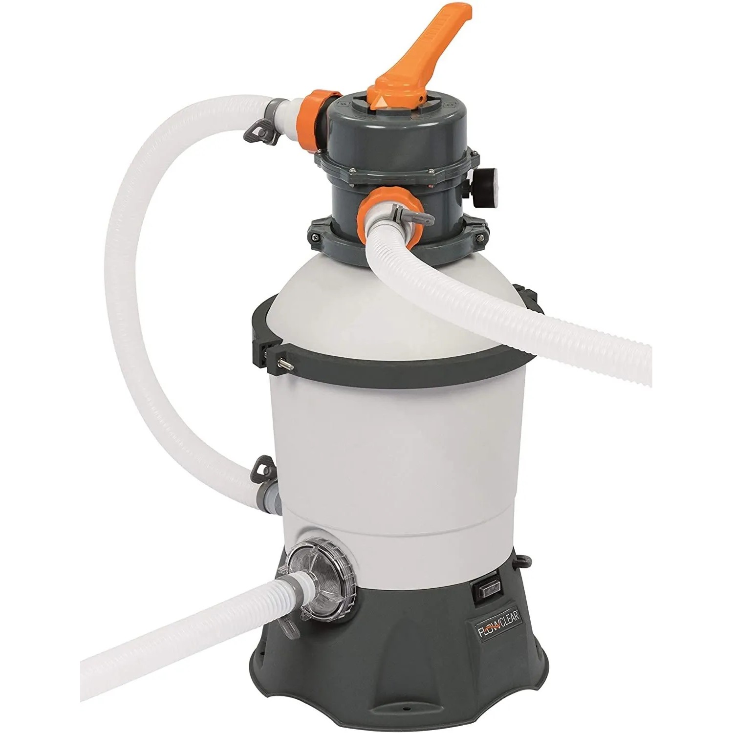 DELUKE Sandfilteranlage MEGATRO 3,028 L/H Kunststoff Weiß-Grau 40x27x27cm Filteranlage Pool