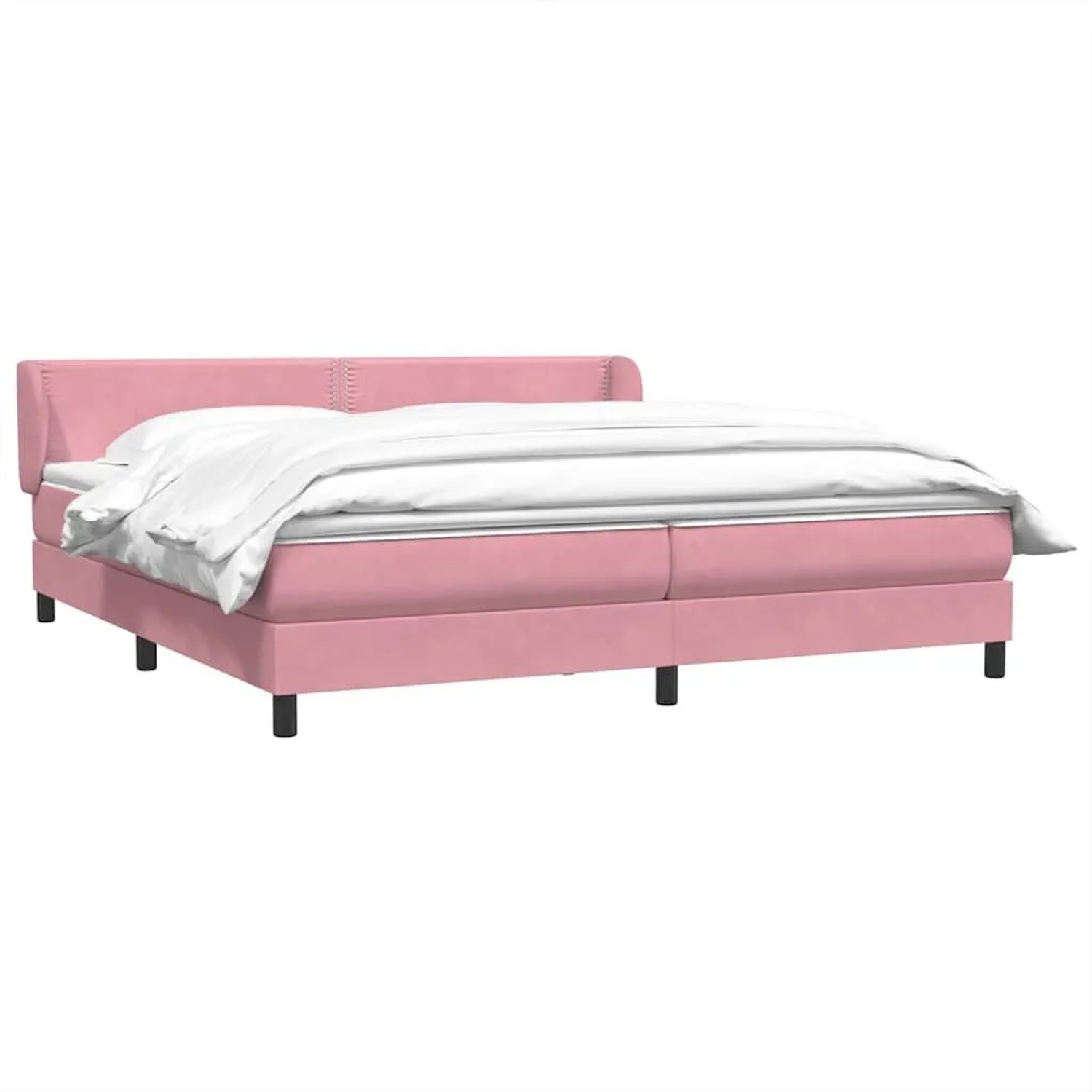 vidaXL Boxspringbett mit Matratzen Rosa 180x210 cm Samt 3317456