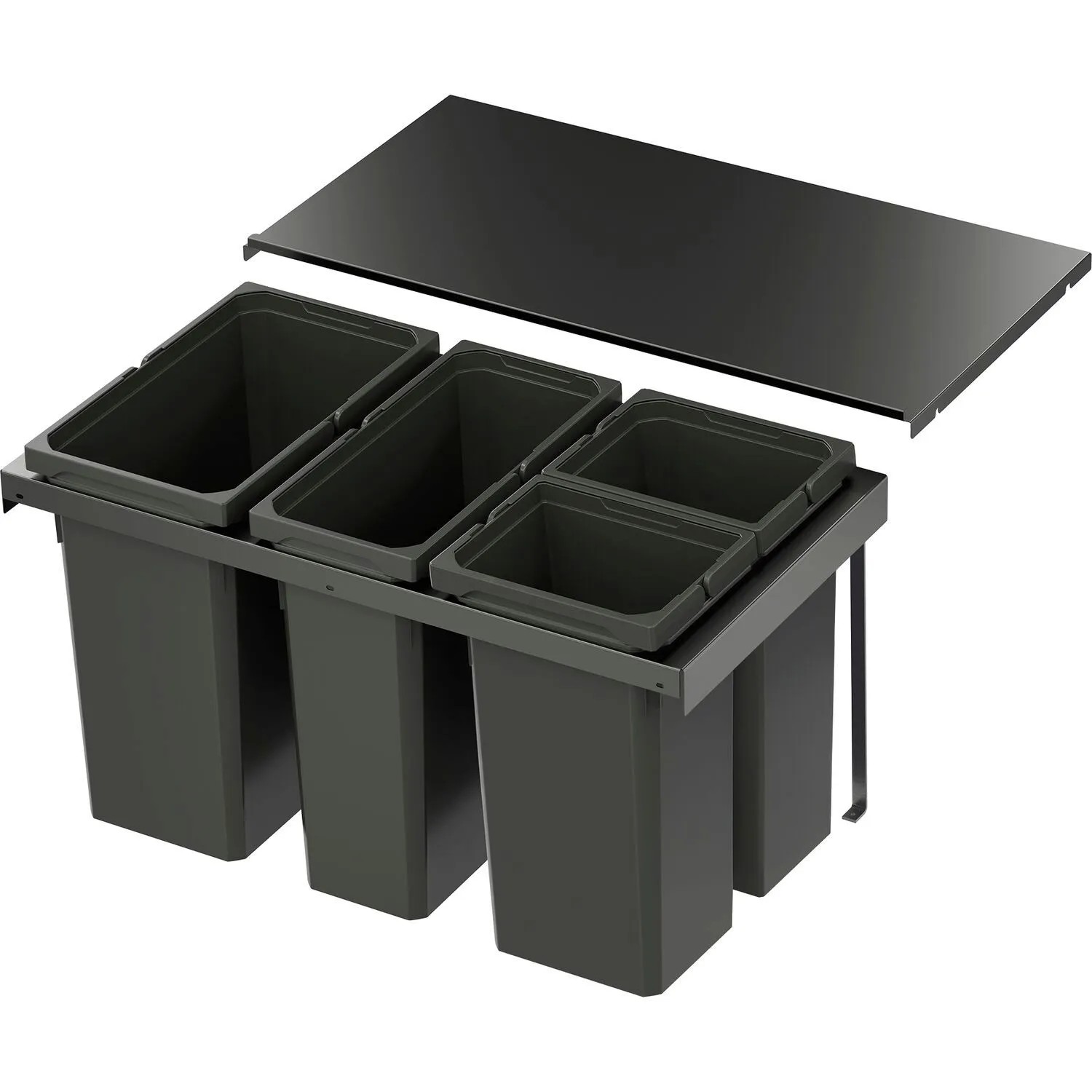 Vauth-Sagel Abfalltrennsystem Envi Flex Pro Korpusbreite 800 mm 1x28, 1x21, 2x12,5, Lava