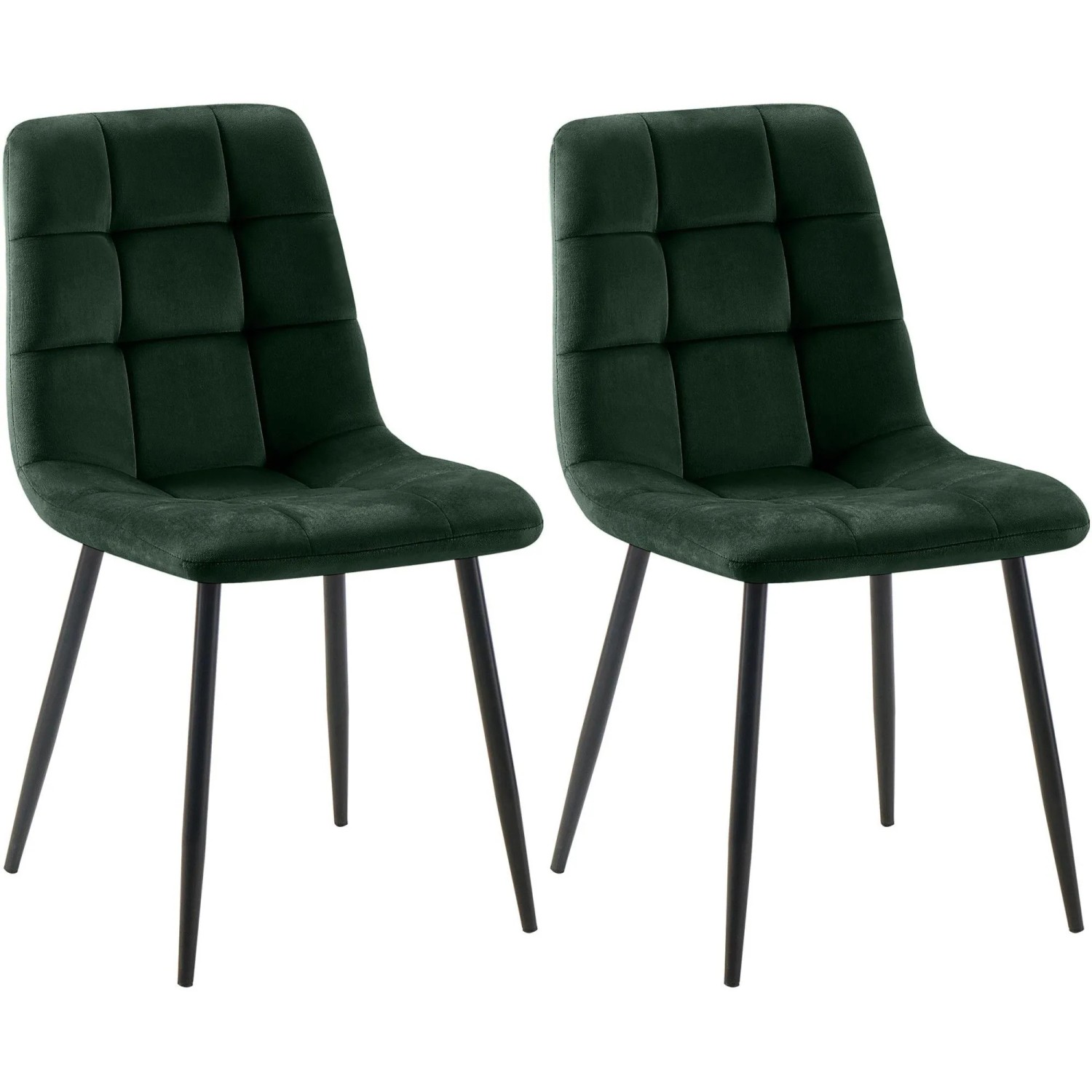 DELUKE 2er Set Esszimmerstuhl FIGAD Samt Grünfarbig 45x55x84cm Essstühle Esszimmerstühle Küchenstühle Wohnzimmerstühle