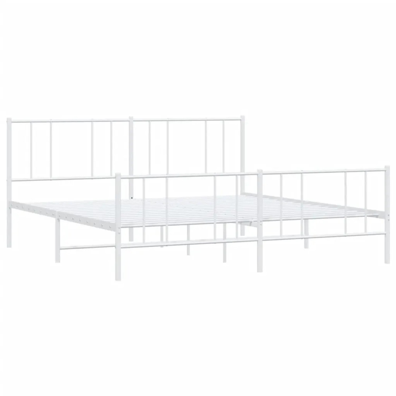vidaXL Bettgestell mit Kopfteil und Fußteil Metall Weiß 200x200 cm 352554 günstig online kaufen