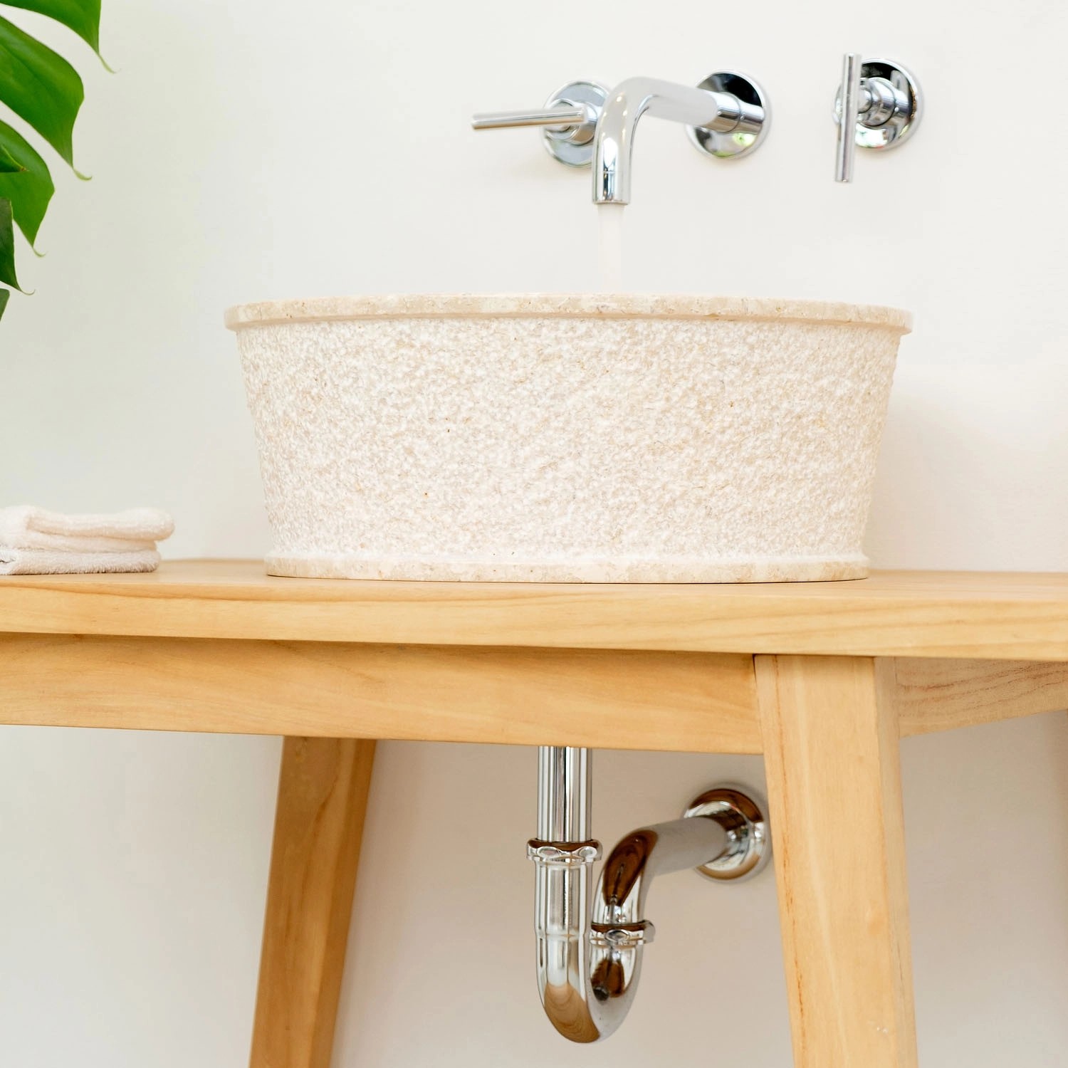 Wohnfreuden Marmor - Waschbecken Jaako 40 cm Creme_5