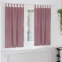 Zwei dunkelrosa Samt-Verdunkelungsvorhänge (140x175 cm) mit Schlaufen am Fenster. Für Wohnzimmer & Schlafzimmer.