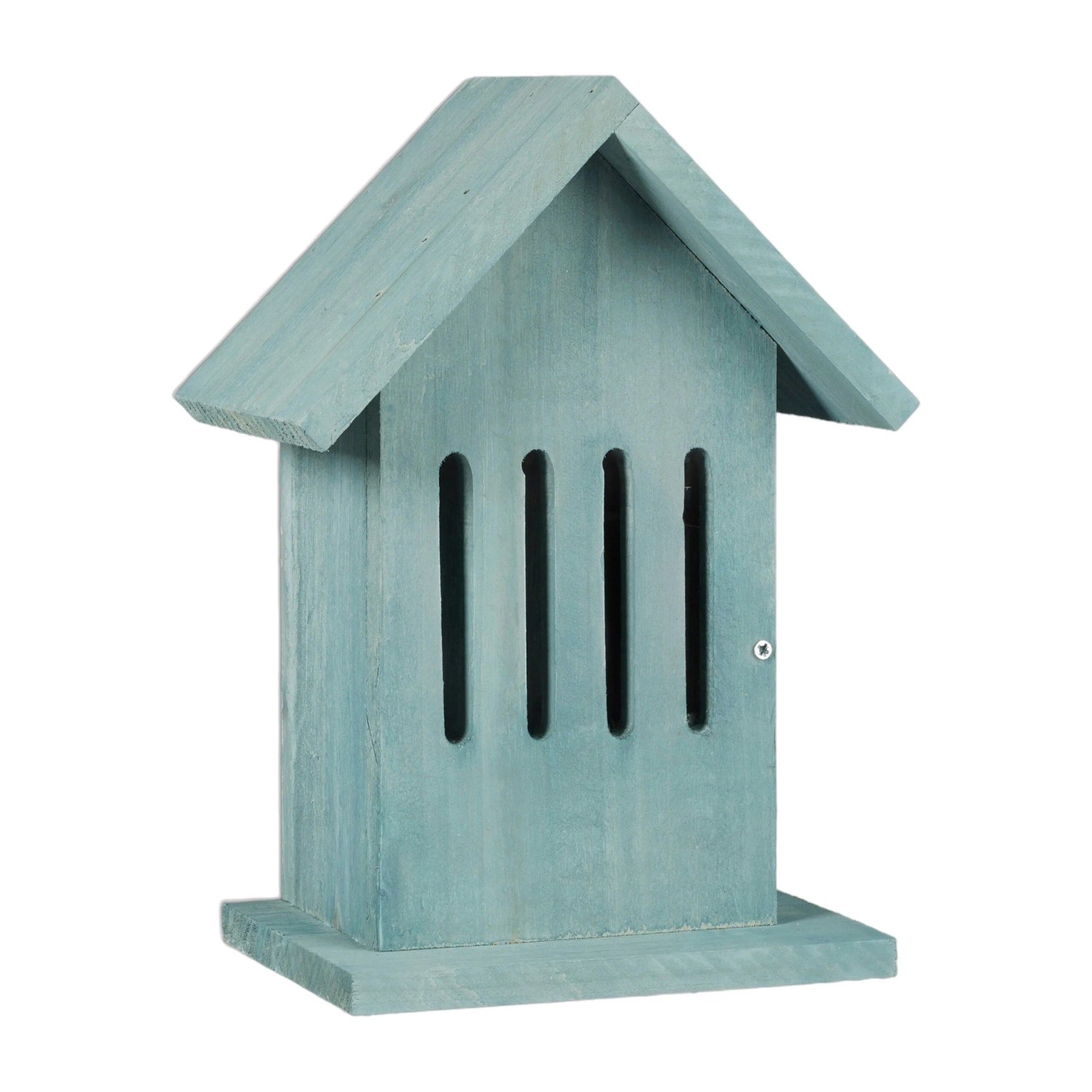 Relaxdays Schmetterlingshaus Holz Türkis mit Haken 25,5 cm x 18,5 cm x 12 cm 0,5 kg