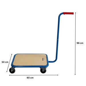 PROREGAL Profi Griffroller HxBxT 96x50x60cm Traglast 250kg Lichtblau Plattformwagen Schiebewagen Transportwagen