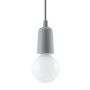 Graue Sollux Lighting Hängeleuchte Diego 1 mit weißem Leuchtmittel. Lampe für Innenräume.