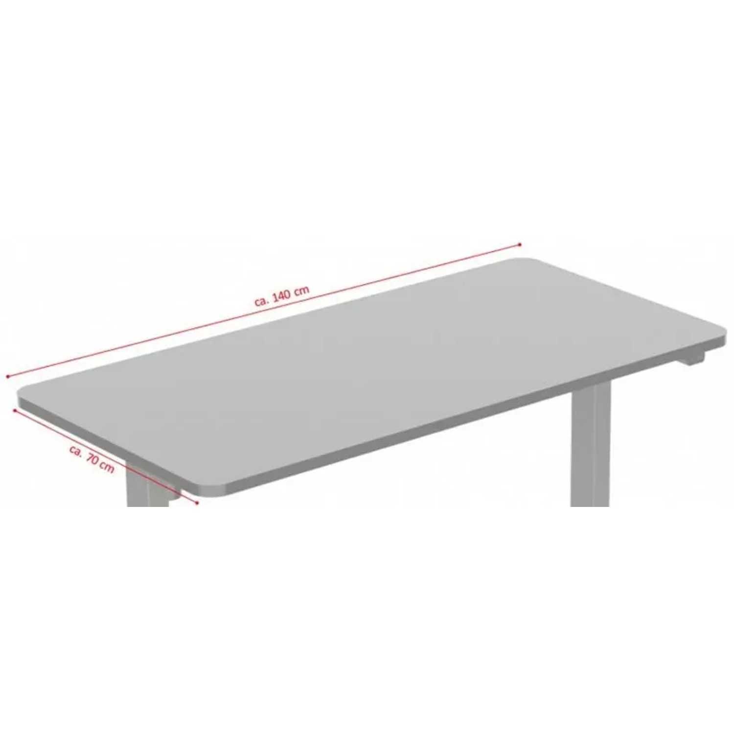 Schwarze Jet-Line Tischplatte 140x70 cm für höhenverstellbaren Schreibtisch.