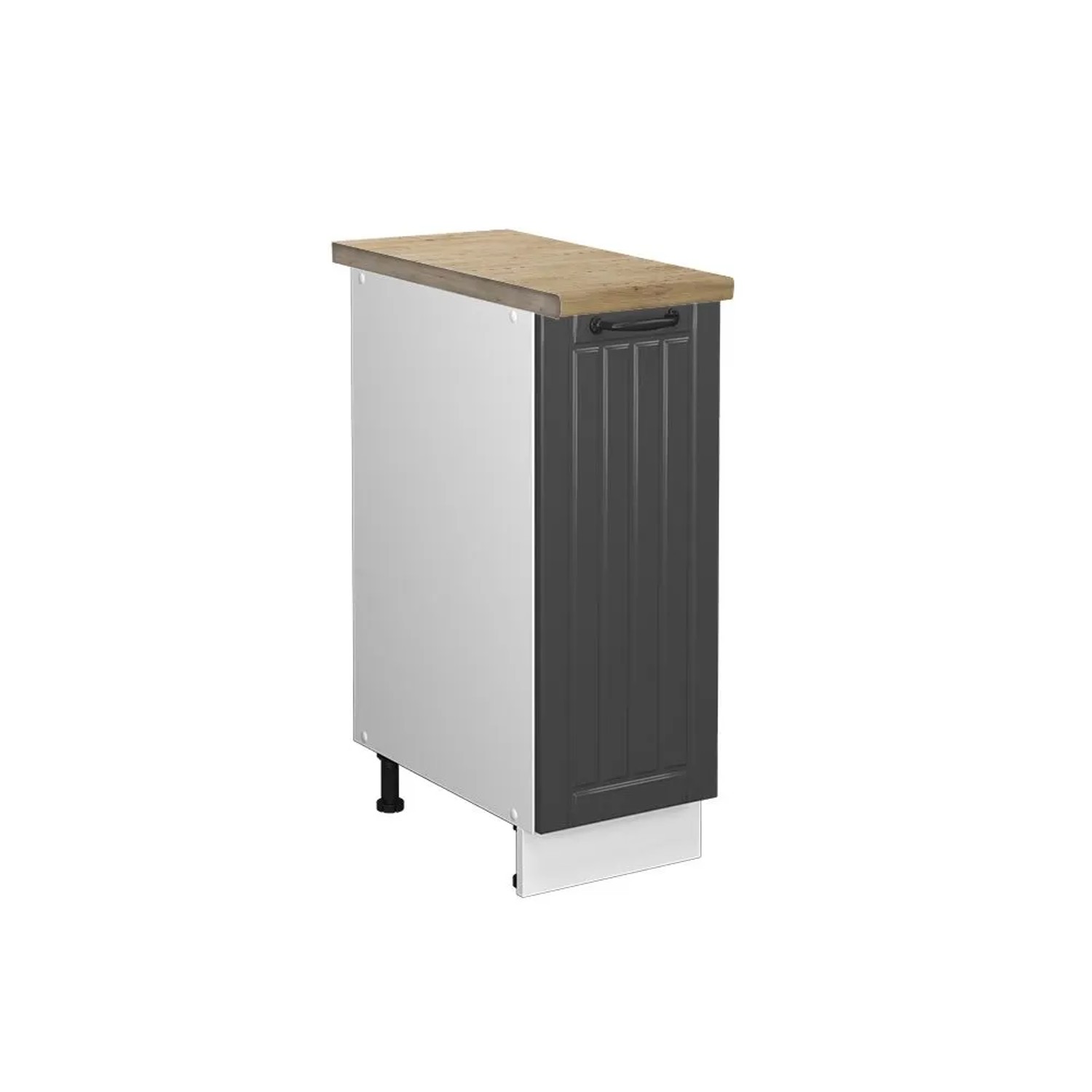 Vicco Apothekerschrank Fame-Line Anthrazit Landhaus Weiß 30 cm AP Eiche