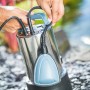 Tauchpumpe 1100 W für Schmutzwasser mit Schwimmerschalter und Tragegriff.