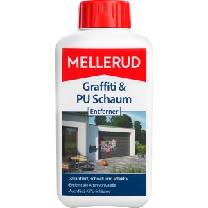 Mellerud Graffiti- und PU-Schaum-Entferner, 250ml Flasche. Reinigungsmittel für glatte und poröse Oberflächen.