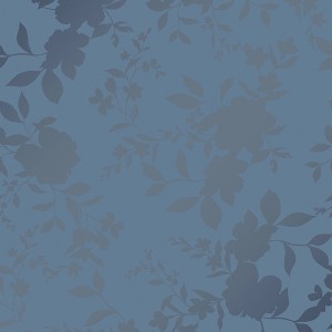 Laura Ashley Vliestapete Westbourne Midnight Blue mit floralem Muster.