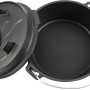 El Fuego Dutch Oven aus Gusseisen, 3,5 l Topf, 1 l Deckel, schwarz, mit Tragebügel.