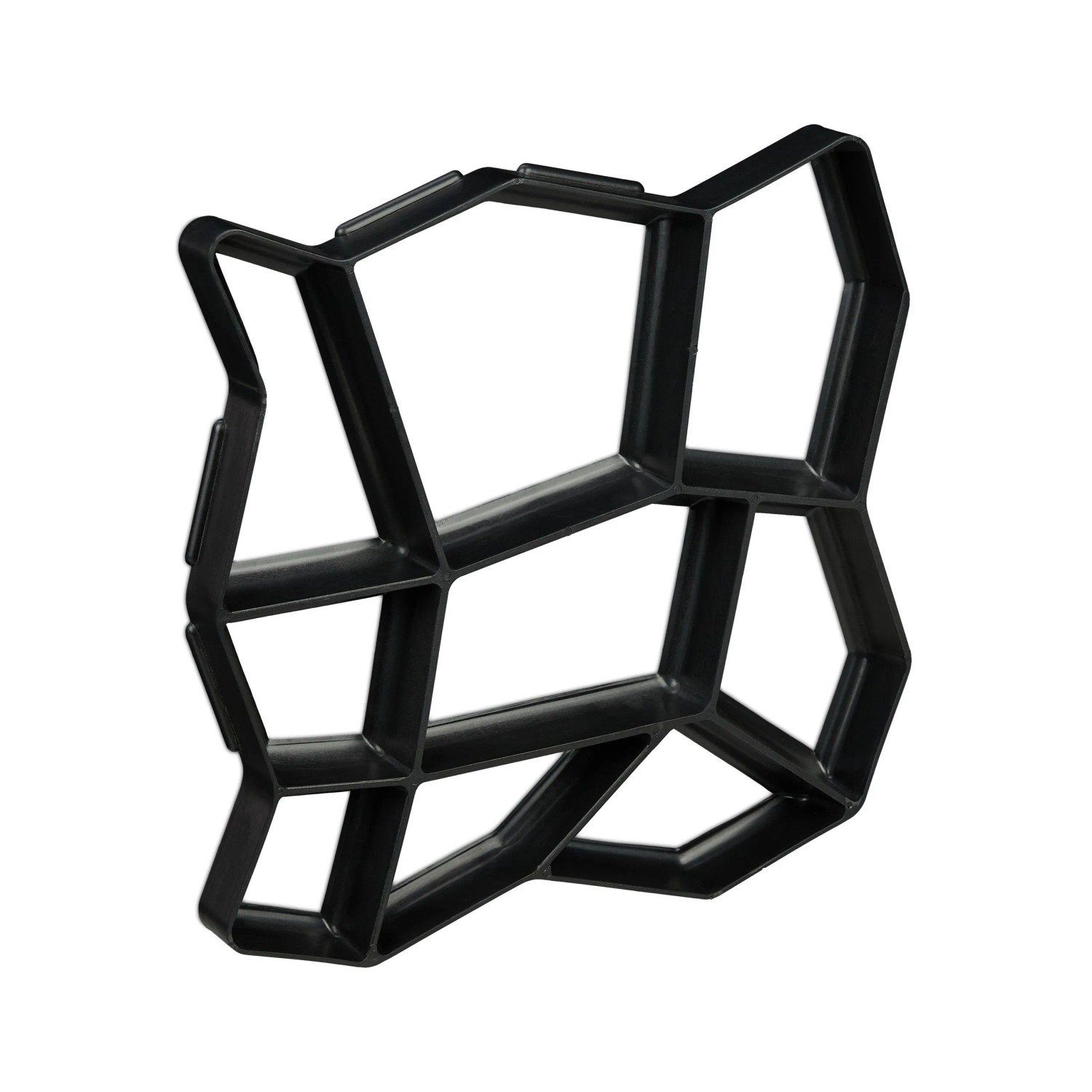 Relaxdays Gehwegform im 2er Set Kunststoff Schwarz Wiederverwendbar 4 x 42 x 42 cm
