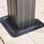 Detailaufnahme: Standfuß des anthrazitfarbenen Sojag Grillpavillon Messina BBQ aus Aluminium.