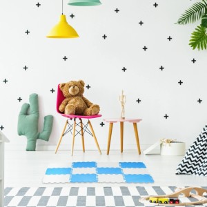 Relaxdays Puzzlematte EVA-Schaumstoff Blau Weiß Stoßdämpfend 114 cm x 86 cm x 1 cm 0,7 kg
