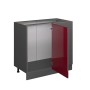 Vicco Eckunterschrank R-Line, Bordeaux Hochglanz/Anthrazit, 86 cm, ohne Arbeitsplatte.