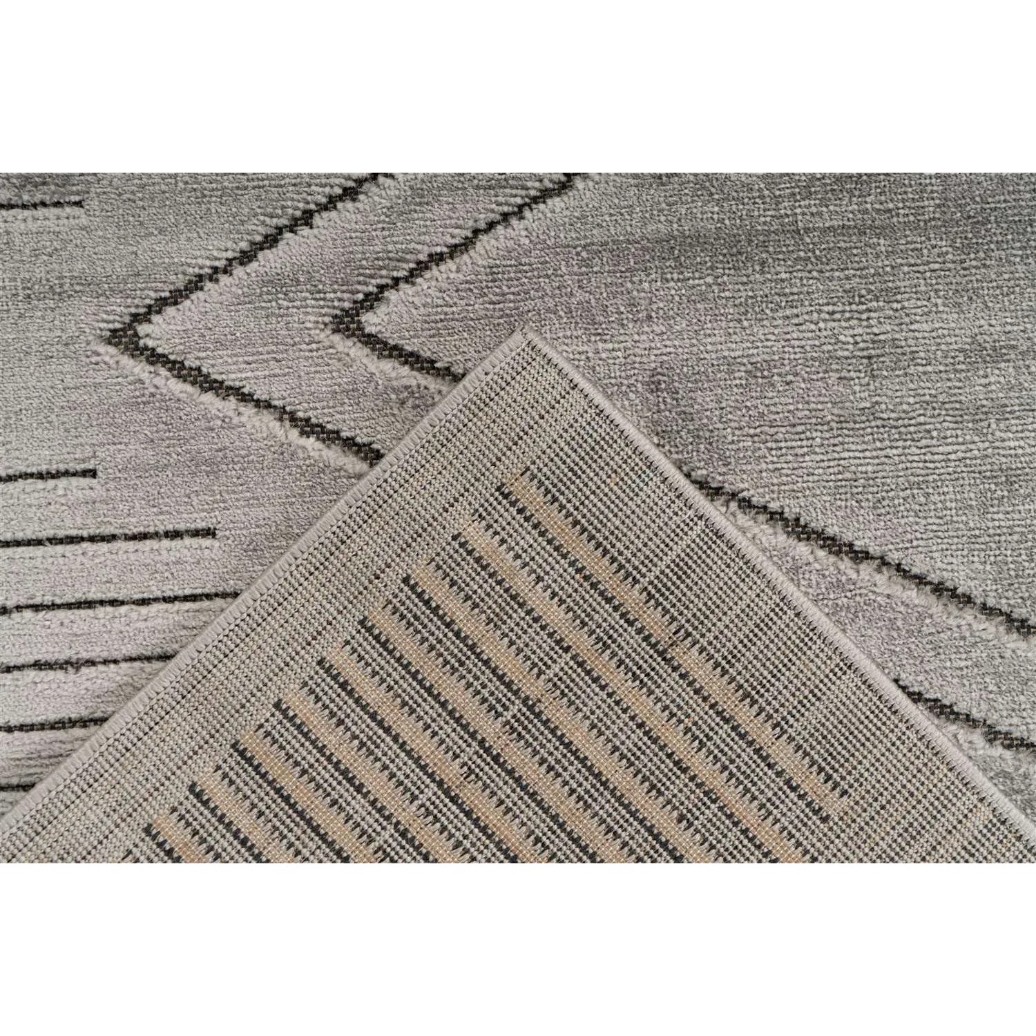 Grauer MeGusta Kurzflor Teppich 160x230 cm mit modernem Uni-Design Mariana.