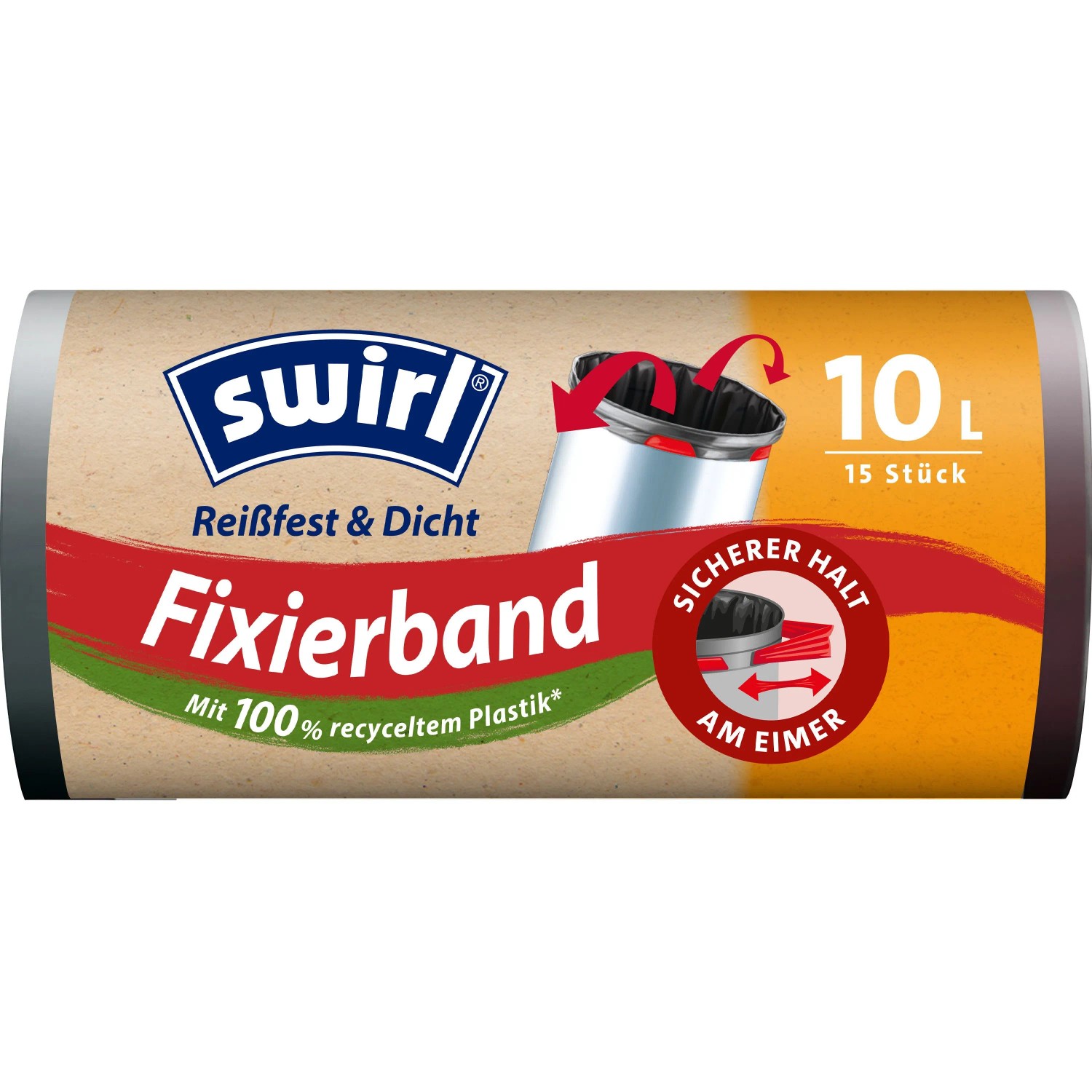 Swirl® Fixierband-Müllbeutel 10, 15 Stück