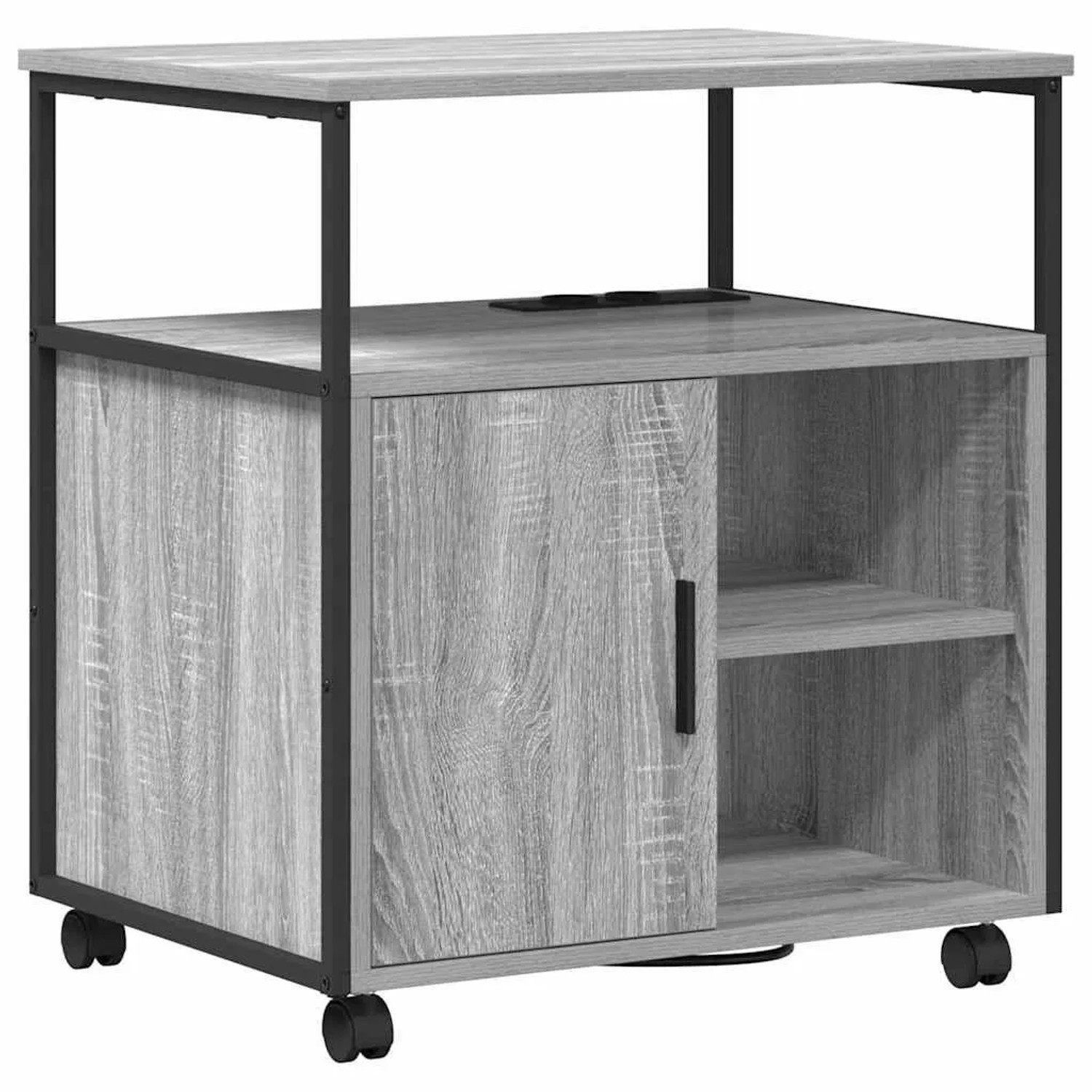 vidaXL Schrank mit Ladestation Mit Rad Graues Sonoma 61 x 46 x 67 cm 859833 günstig online kaufen