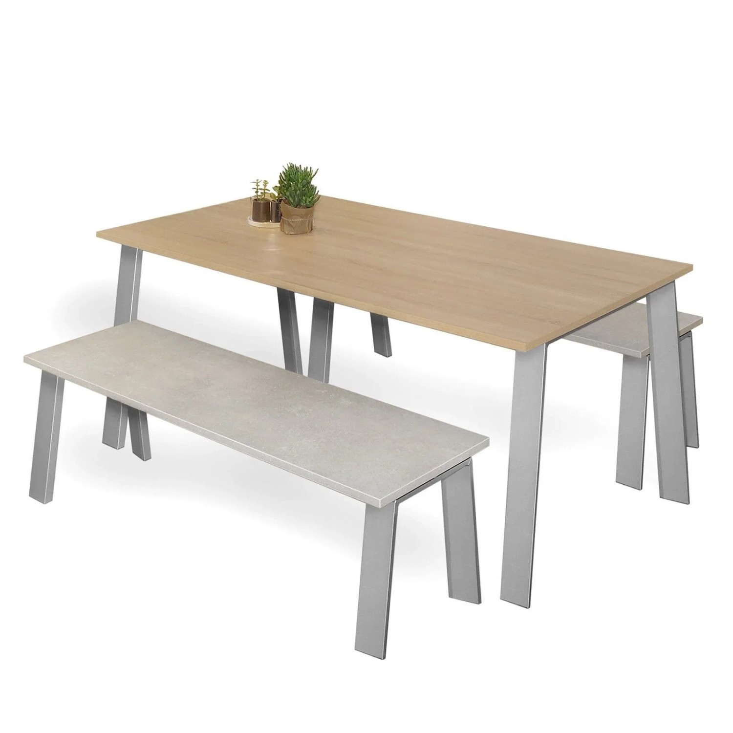 SOTECH Bankgestell CONE 1800 x 450 x 420 mm In Edelstahloptik mit Traverse